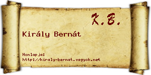 Király Bernát névjegykártya