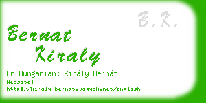 bernat kiraly business card